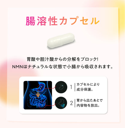 NMN 108,000mg 完全無添加シリーズ 国産 純度100% 腸溶性カプセル採用 (妊活AMH対策)