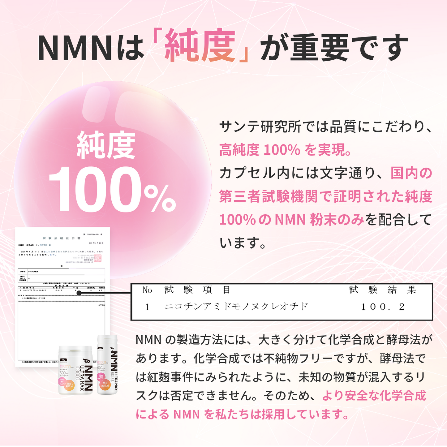 NMN 120,000mg 完全無添加シリーズ 国産 純度100% 腸溶性カプセル採用 (妊活AMH対策)