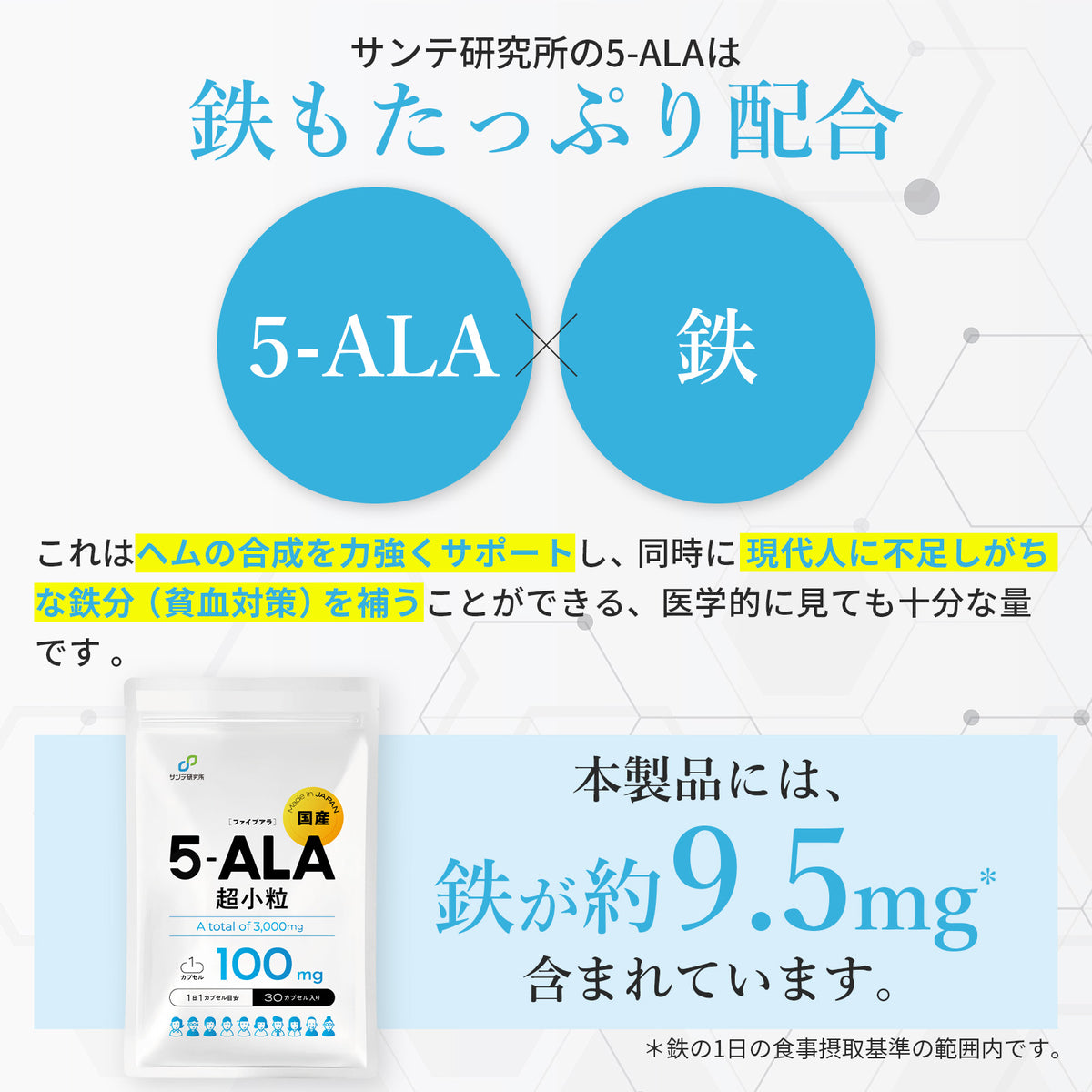 【数量限定！】5-ALA (100mg) x NMN (100mg) シナジー（30粒入り）