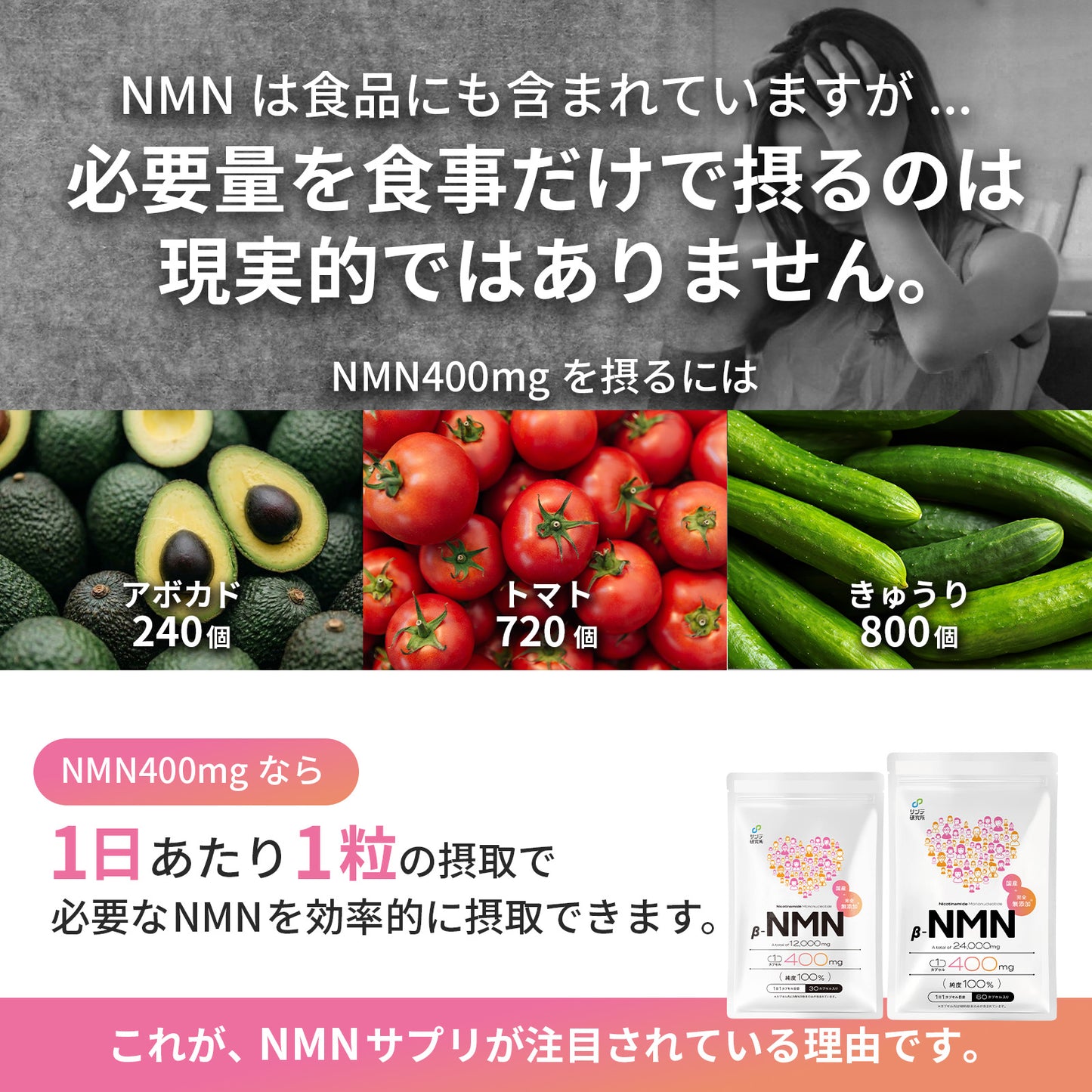 NMN 12,000mg 完全無添加シリーズ 国産 純度100% 腸溶性カプセル採用 (妊活AMH対策)
