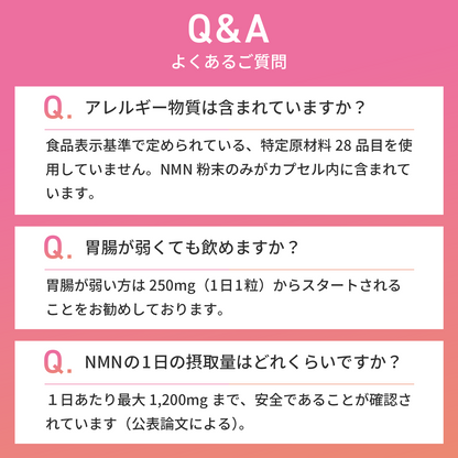 NMN 極小カプセル 完全無添加 国産 純度100% NMN 250 mg 腸溶性カプセル採用 (妊活AMH対策)