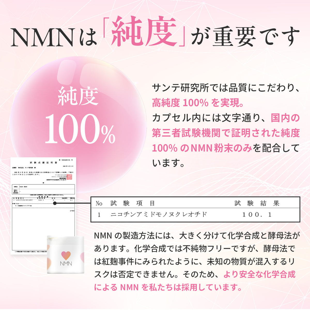 NMN 500mg（AMH妊娠对策） 完全无添加 1个月用量