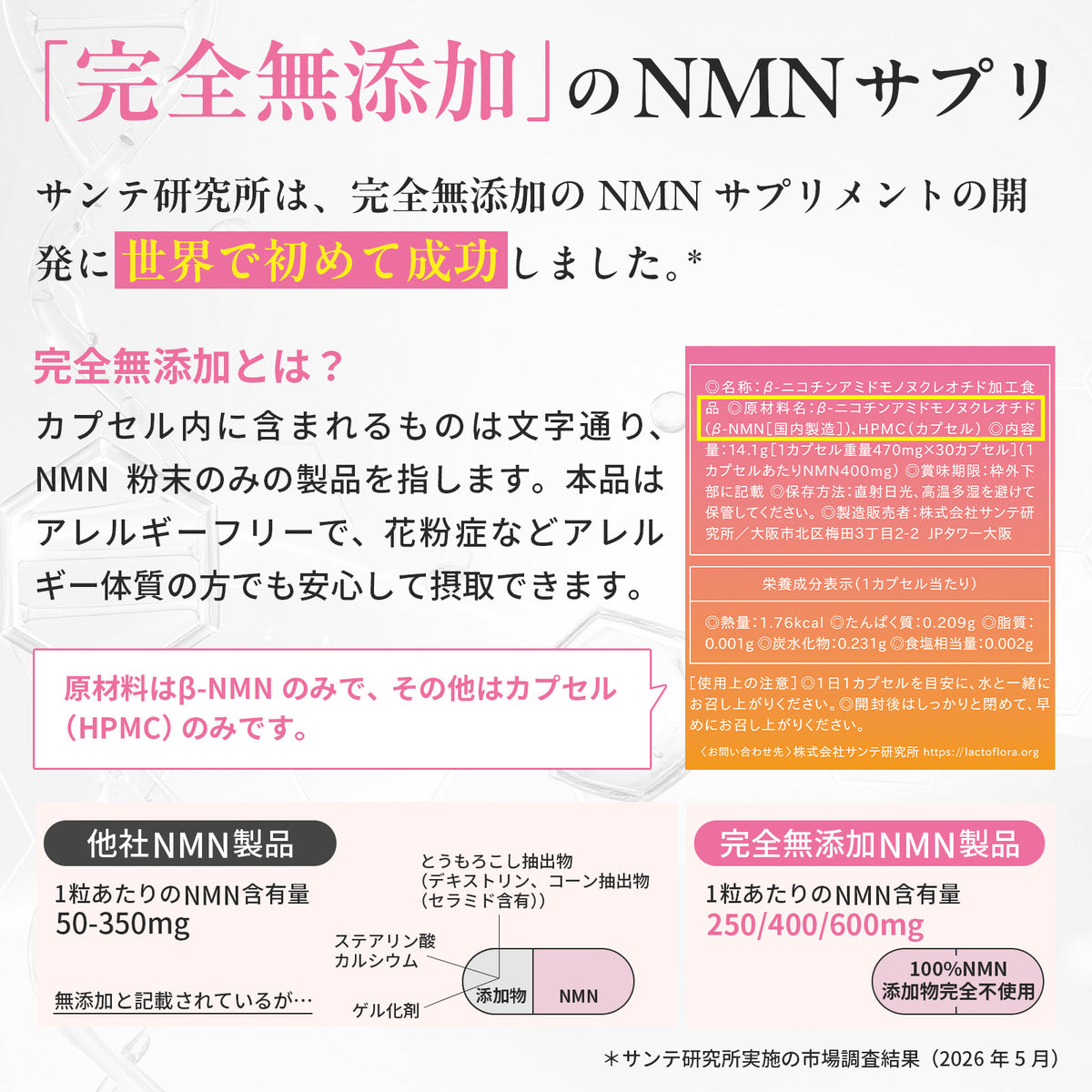 NMN 500mg (AMH Fertility Treatment) - 1 month supply, 100% additive-free